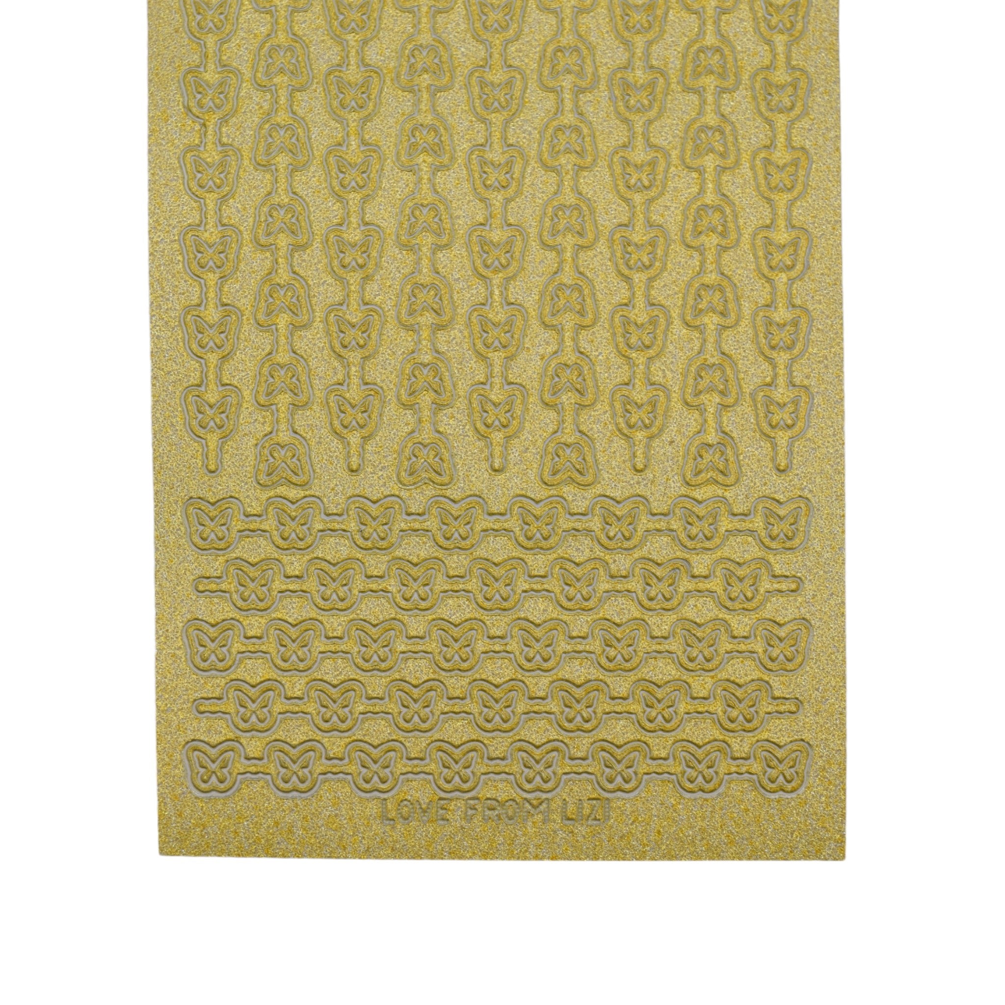 Butterfly Border Gold Moondust Peel-Off Stickers